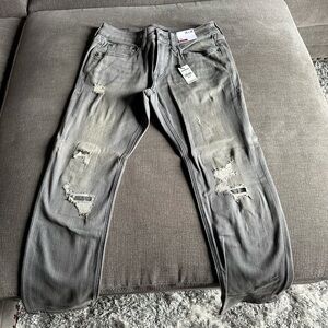 Men's Distressed Gray Jeans